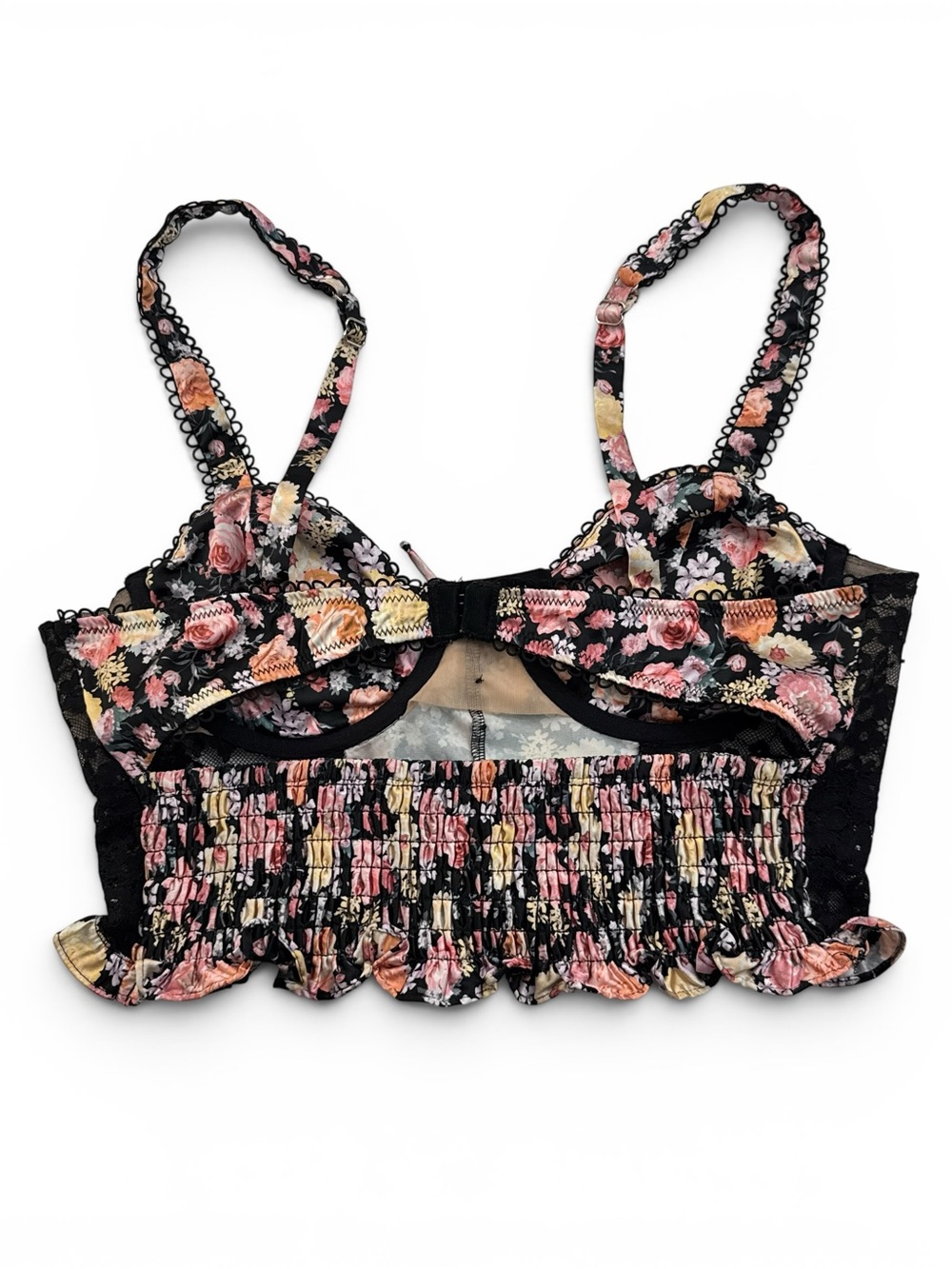For Love & Lemons Large Gardenia Long Line Bustier Bra Top Corset Floral VS - Picture 3 of 5